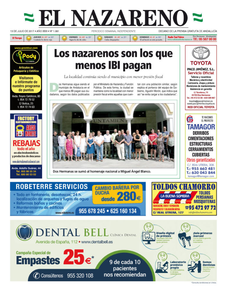 Periódico El Nazareno nº 1081 de 13 de julio de 2017